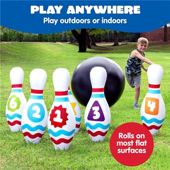 Giant Inflatable Bowling Set for Kids and Adults, Christmas Birthday Party Games - Picture 3 of 7
